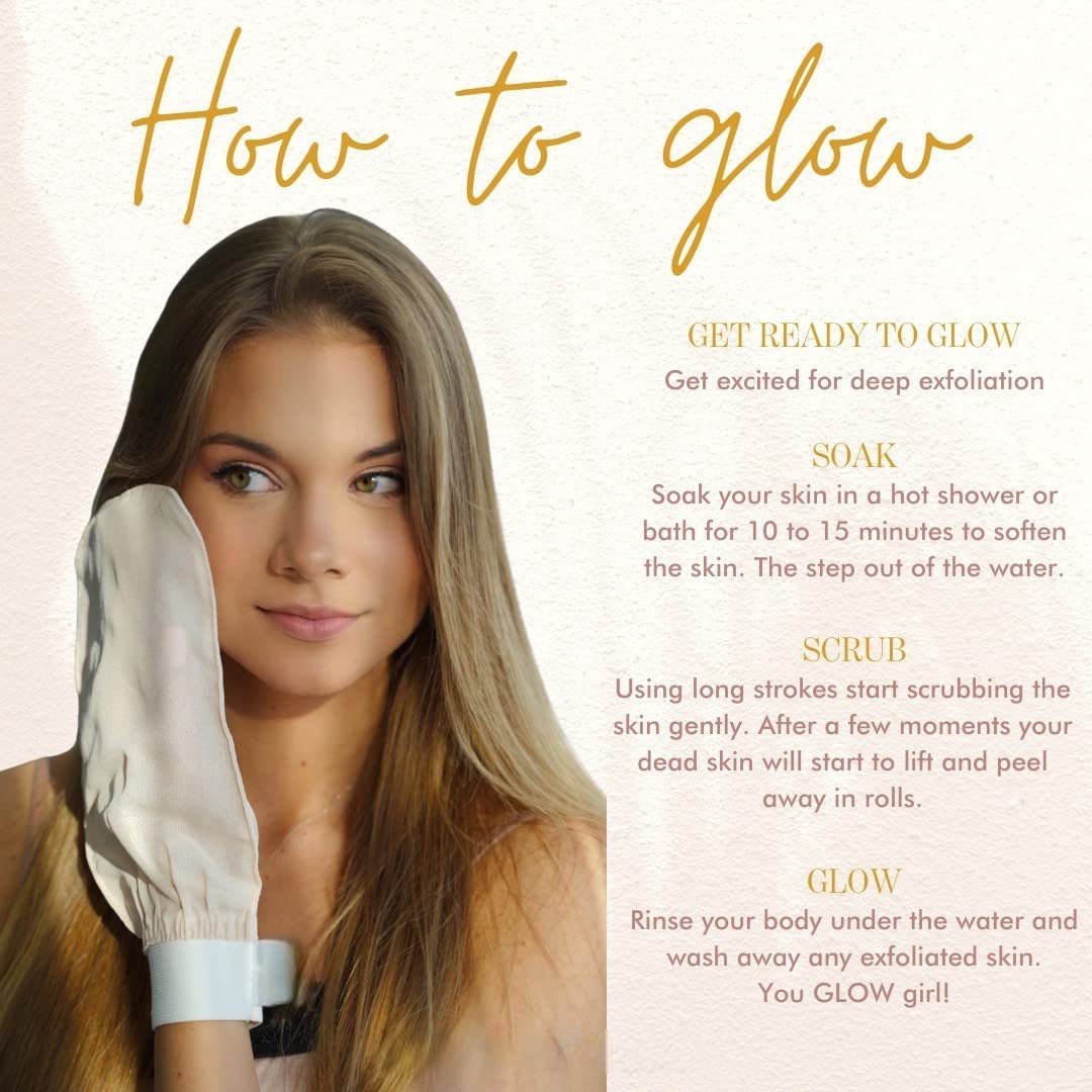 100% Pure Mulberry Turkish Silk Exfoliating Bath Glove