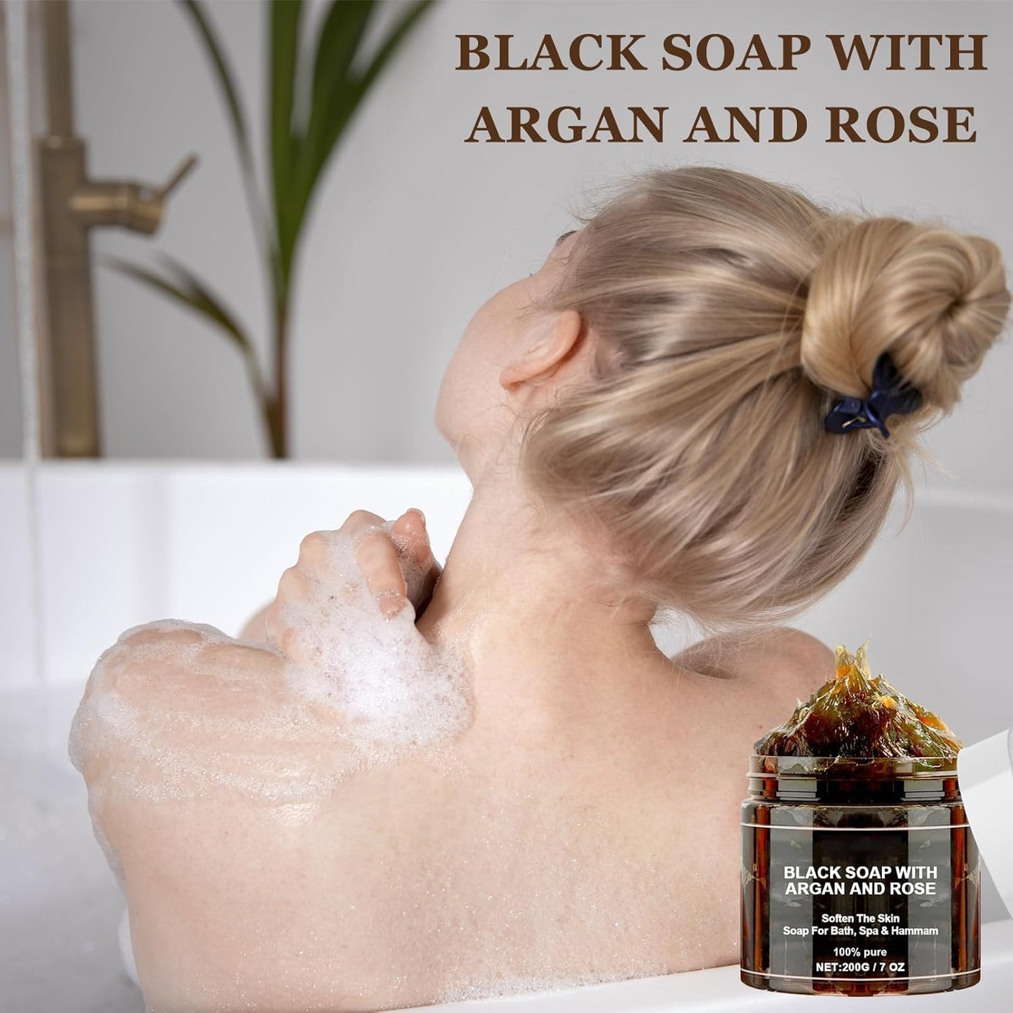 Moroccan Beldi Soap 200grams + Exfoliating Bath Glove