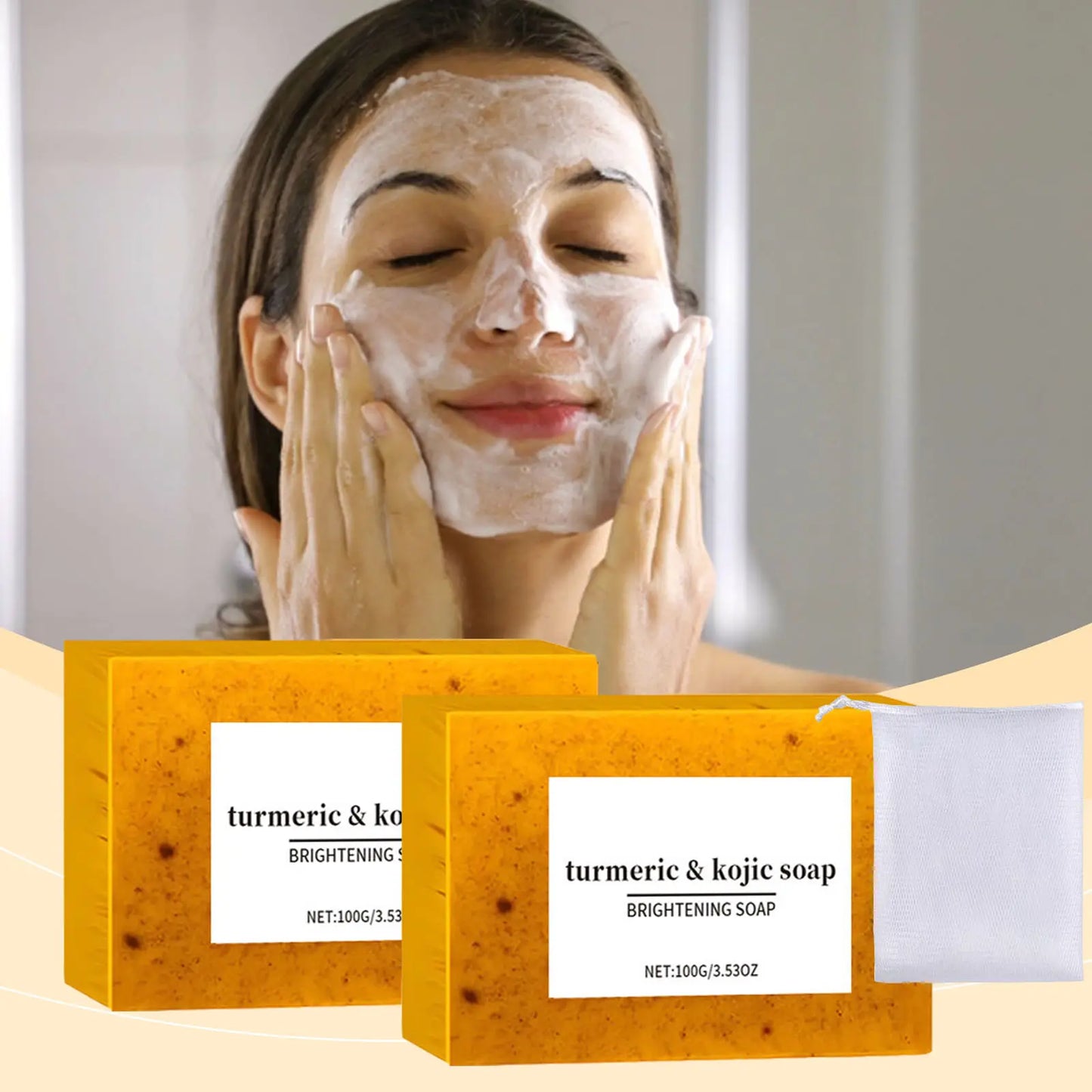 Turmeric & Kojic Acid Dark Spot Remover Soap Bars (Pack of 2)