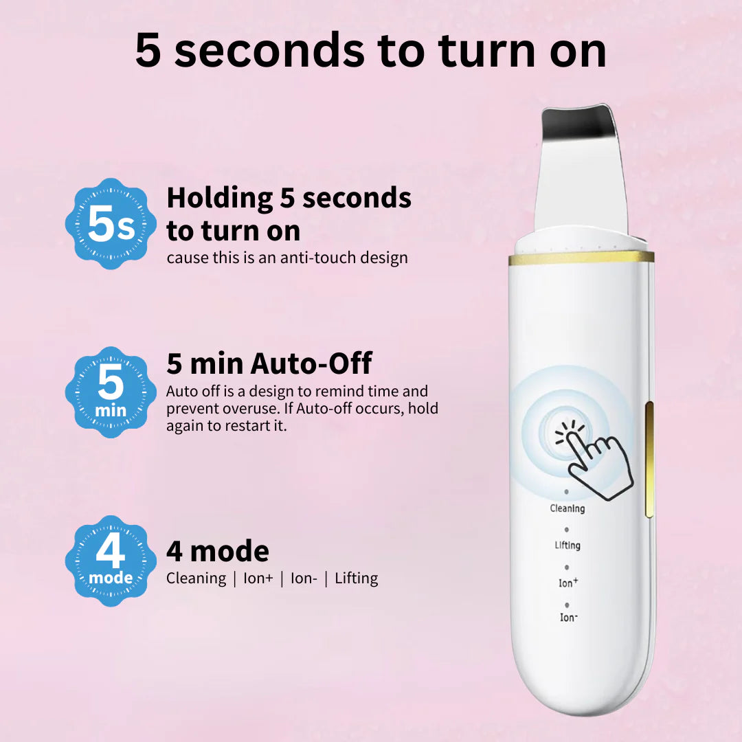 Skin Scrubber Face Spatula Skin Spatula Pore Cleaner Blackhead Remover Tools for Facial Deep Cleansing-4 Modes -White