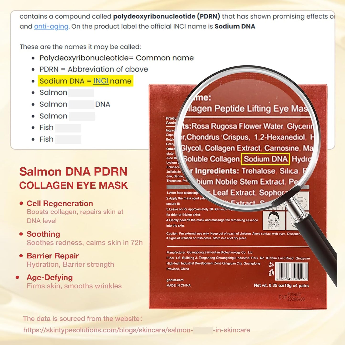 Deep Moisturizing Niacin Vitamin C Collagen Eye Mask