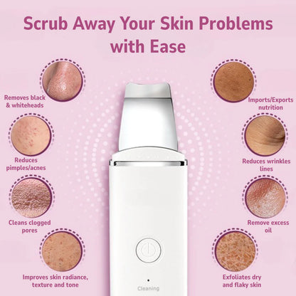 Skin Scrubber Face Spatula Skin Spatula Pore Cleaner Blackhead Remover Tools for Facial Deep Cleansing-4 Modes -White